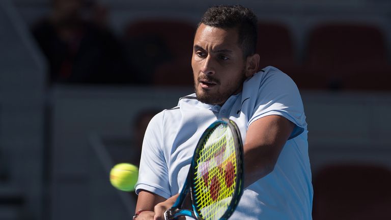 Nick Kyrgios destroyed a racket but still beat Mischa Zverev at the China Open