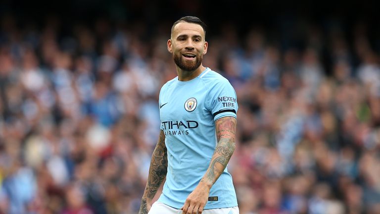 MANCHESTER, ENGLAND - SEPTEMBER 23:  Nicolas Otamendi of Manchester City in  during the Premier League match between Manchester City and Crystal Palace at 
