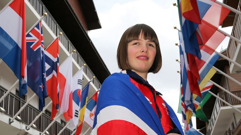 Millie Knight of Great Britain, Flagbearer for ParalympicsGB Sochi 2014 poses for a portrait