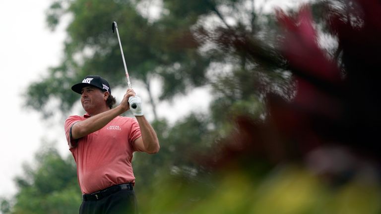 KUALA LUMPUR, MALAYSIA - OCTOBER 13:  Pat Perez of the United States plays a shot on the 14th hole during round two of the 2017 CIMB Classic at TPC Kuala L