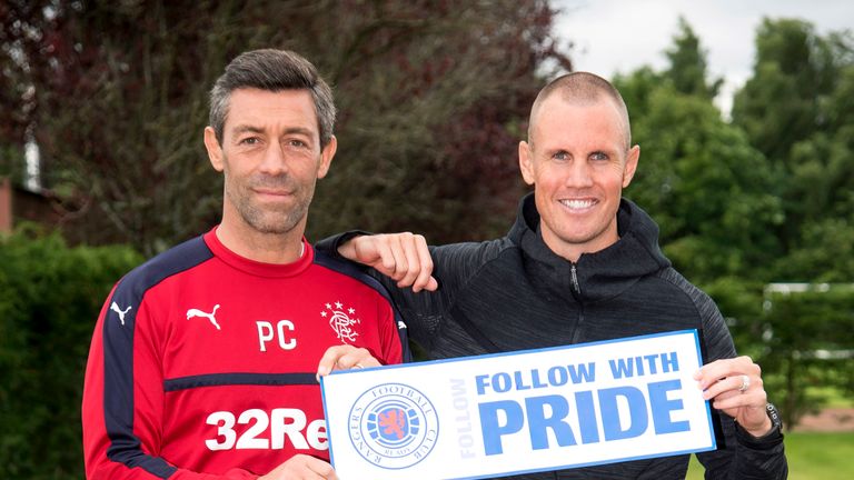 Rangers manager Pedro Caixinha  and striker Kenny Miller