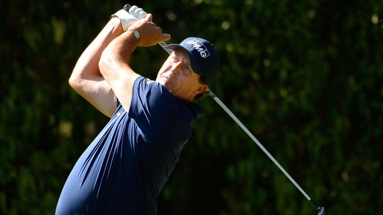 NAPA, CA - OCTOBER 08:  Phil Mickelson plays his shot from the fifth tee during the final round of the Safeway Open at the North Course of the Silverado Re