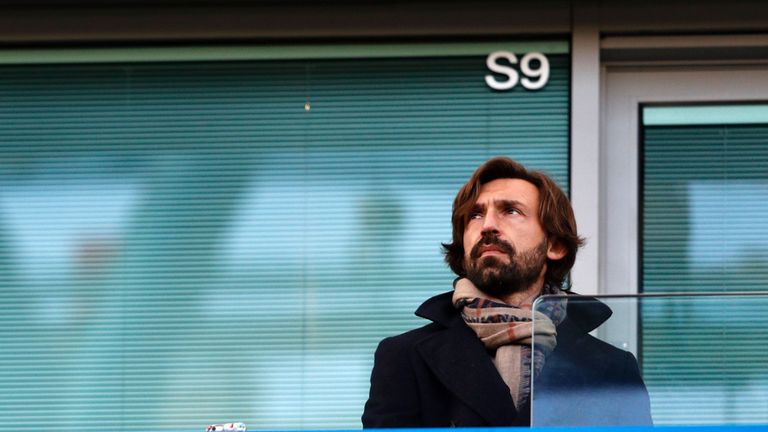 Pirlo attended the match between Chelsea and West Brom last season.