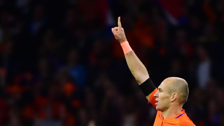 Robben put the Netherlands 2-0 up against Sweden in his final game for the national team