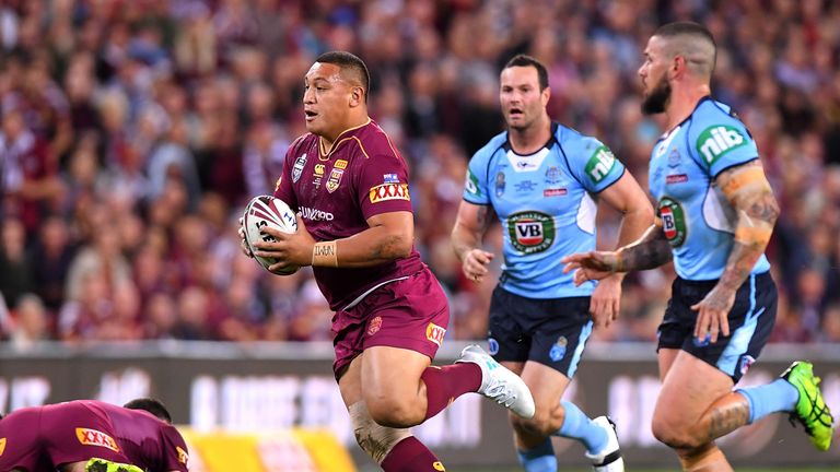 Josh Papalii in action during the 2017 State of Origin