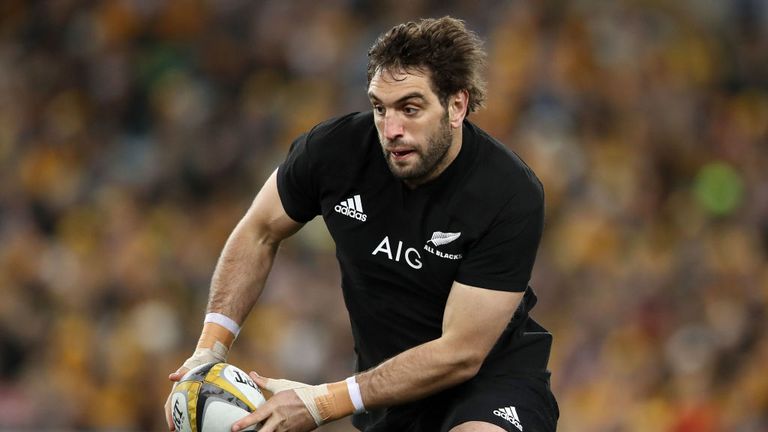 AUGUST 19, 2017:  Samuel Whitelock of the All Blacks runs the ball during The Rugby Championship Bledisloe Cup match between Australia and NZ in Sydney.