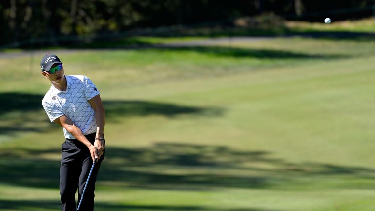 NAPA, CA - OCTOBER 05:  Sangmoon Bae of Korea plays his shot on the eighth hole during the first round of the Safeway Open at the North Course of the Silve