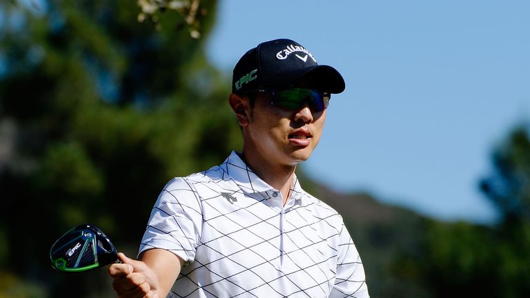NAPA, CA - OCTOBER 05:  Sangmoon Bae of Korea plays his shot from the ninth tee during the first round of the Safeway Open at the North Course of the Silve