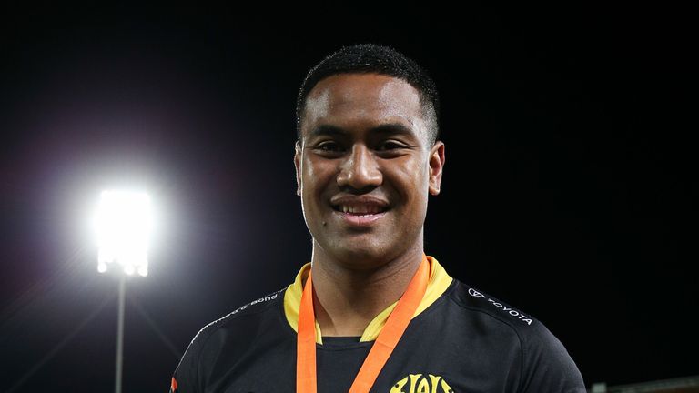 Julian Savea of Wellington holds the Championship Cup during the Mitre 10 Cup Championship Final match between Welli