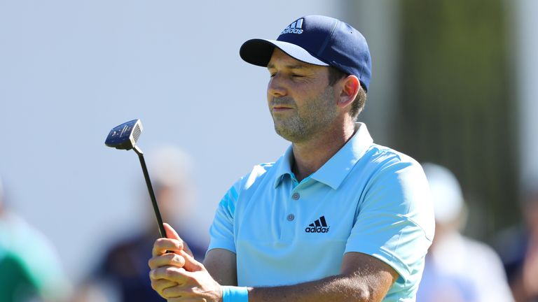 CADIZ, SPAIN - OCTOBER 21:  Sergio Garcia of Spain reacts to a putt on the 9th green during day three of the Andalucia Valderrama Masters at Real Club Vald