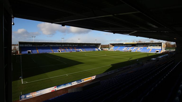 SHREWSBURY, ENGLAND - JANUARY 30:  A general view of the stadium prior to the Emirates FA Cup Fourth Round match between Shrewsbury Town and Sheffield Wedn