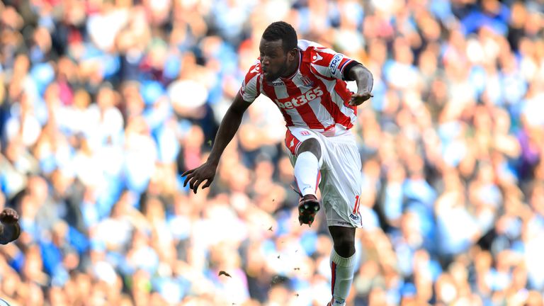 Mame Biram Diouf scores for Stoke against Manchester City
