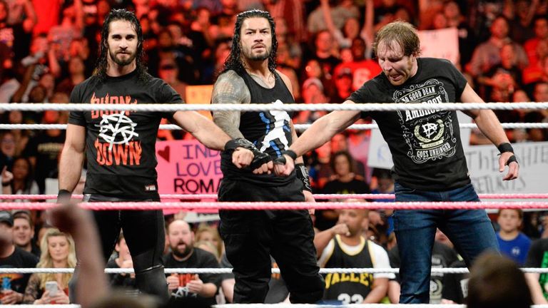 Dean Ambrose, Seth Rollins & Roman Reigns reunite The Shield on WWE Raw