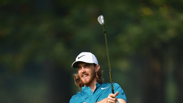 MONZA, ITALY - OCTOBER 13:  Tommy Fleetwood of England plays a shot during day two of the Italian Open at Golf Club Milano - Parco Reale di Monza on Octobe
