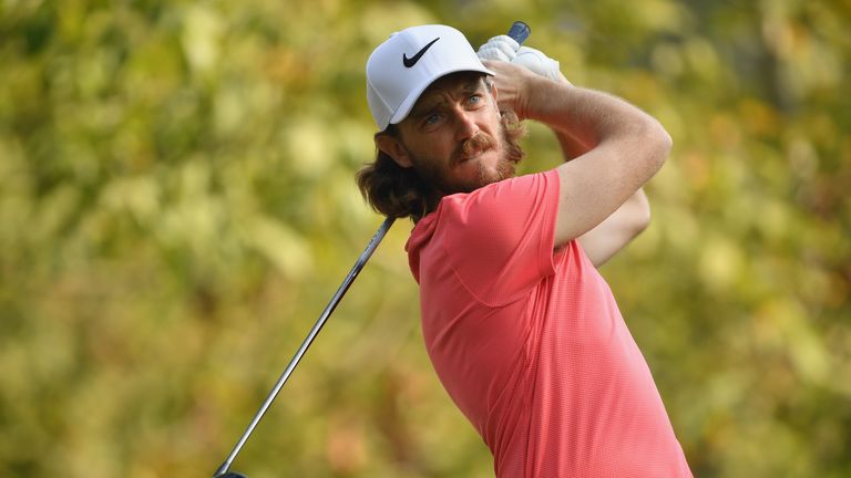 MONZA, ITALY - OCTOBER 14: Tommy Fleetwood Of England tees off during day three of the 2017 Italian Open at Golf Club Milano - Parco Reale di Monza on Octo