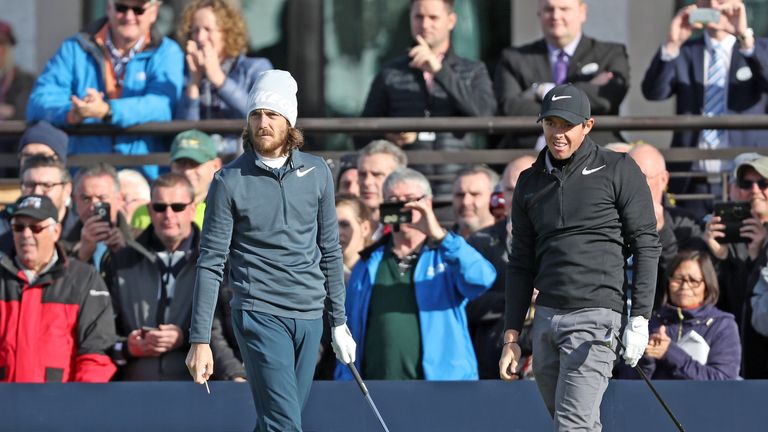 Tommy Fleetwood and Rory McIlroy at Carnoustie