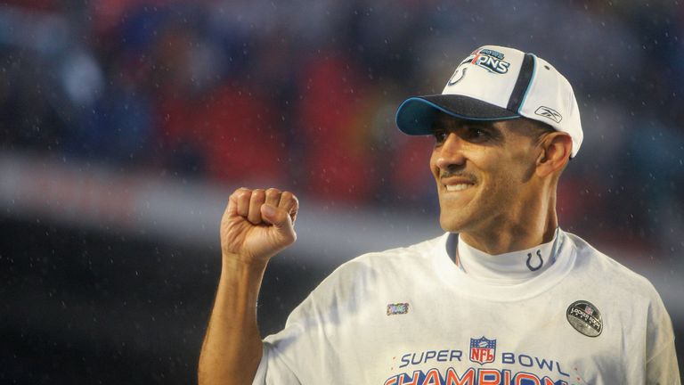 MIAMI GARDENS, FL - FEBRUARY 04:  Head coach Tony Dungy of the Indianapolis Colts celebrates after defeating the Chicago Bears 29-17 in Super Bowl XLI on F