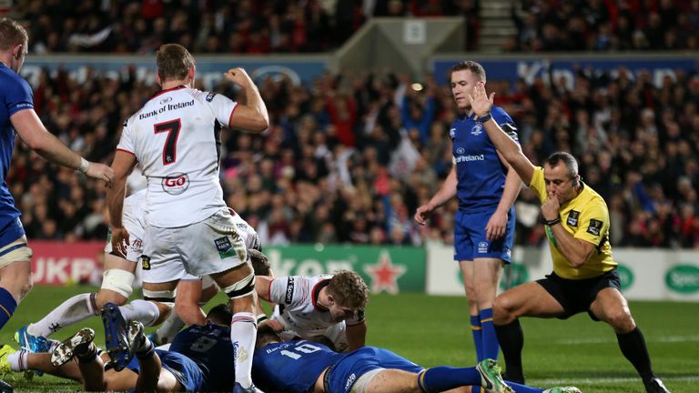 Sean Reidy went over for Ulster's first try, breaking away following a powerful scrum