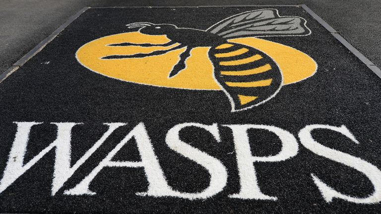 COVENTRY, ENGLAND - MARCH 20:  Wasps logo at The Ricoh Arena during the Aviva Premiership match between Wasps and Sale Sharks at The Ricoh Arena on March 2