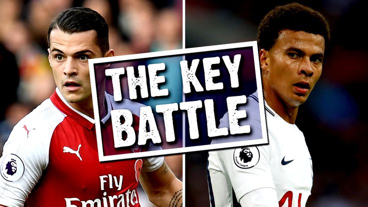 Granit Xhaka and Dele Alli will face off in the north London derby