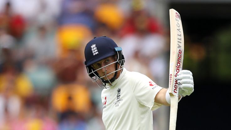 Joe Root of England celebrates after reaching his half century during day four of the First Test Match of the 2017/18 Ashes