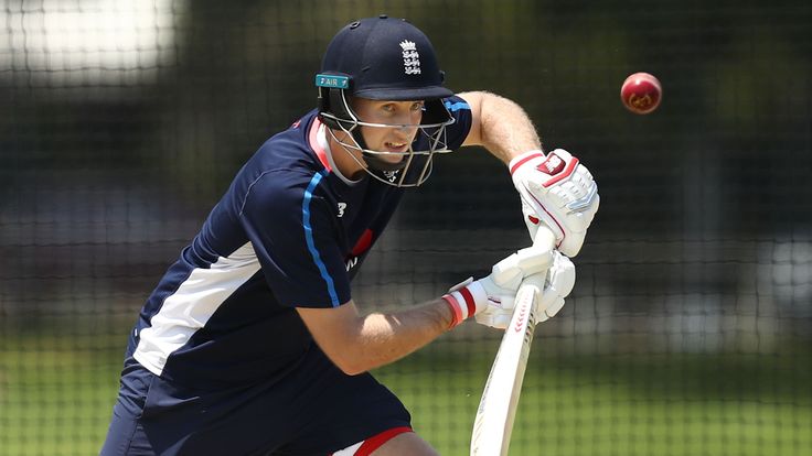 Joe Root of England bats during an England nets session in Perth