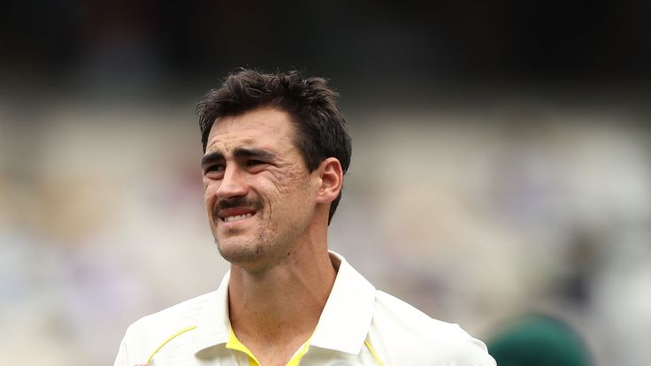 Mitchell Starc of Australia prepares to bowl during day one of the First Test Match of the 2017/18 Ashes Series