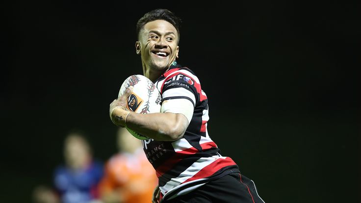 PUKEKOHE - OCTOBER 14 2017:  Tim Nanai-Williams of Counties runs in for a try during the round nine Mitre 10 Cup match