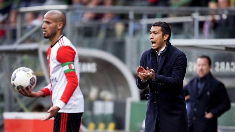 Feyenoord's Karim El Ahmadi (L) scored a late leveller as they drew 2-2 with ADO Den Haag