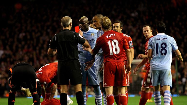 Balotelli was sent off four times in 17 months at one stage of his time with Manchester City