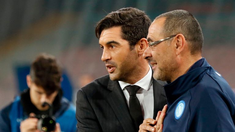 Shakhtar Donetsk's Portuguese manager Paulo Fonseca (left) is thought to be another man Everton's board are considering