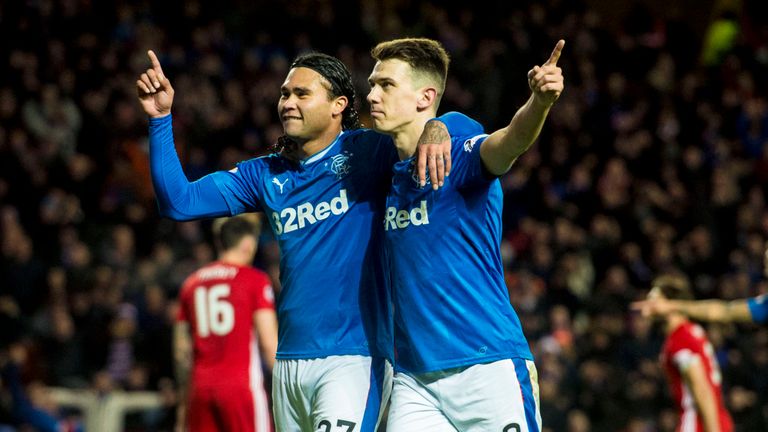 Carlos Pena's fifth goal of the season helped Rangers to a comfortable victory against Aberdeen