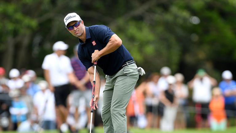 GOLD COAST, AUSTRALIA - NOVEMBER 30:  Adam Scott of Australia putts on the 9th hole during day one of the 2017 Australian PGA Championship at Royal Pines R