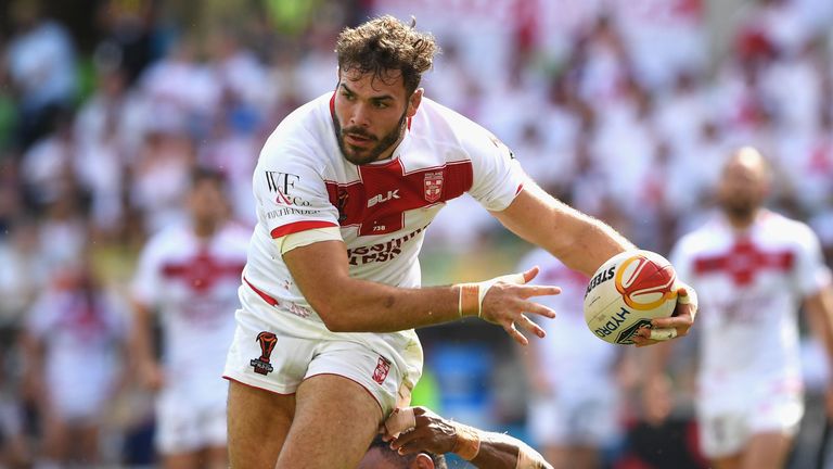 Alex Walmsley made great yards for England and scored his first international try in the first half