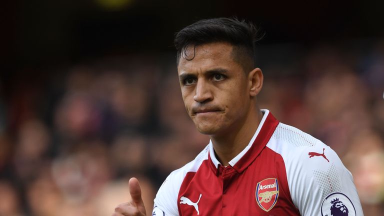 during the Premier League match between Arsenal and Swansea City at Emirates Stadium on October 28, 2017 in London, England.