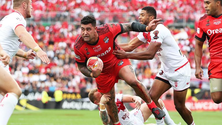 Andrew Fifita  on the charge for for Tonga