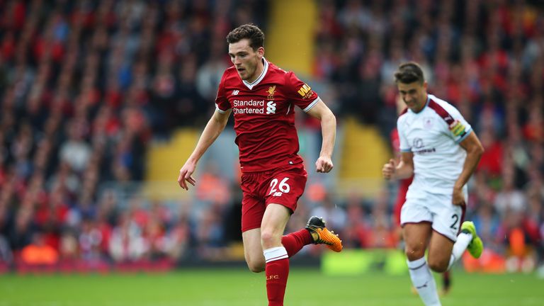 Andy Robertson has struggled to dislodge Moreno since joining Liverpool in the summer