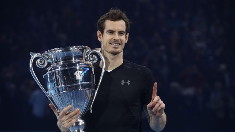 Andy Murray of Great Britain following his victory during the Singles Final against Novak Djokovic of Serbia at the O2 Arena