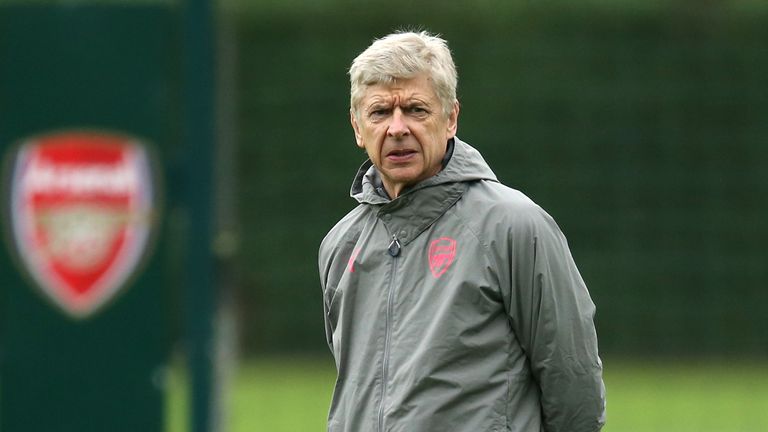 Arsene Wenger during an Arsenal training session at London Colney
