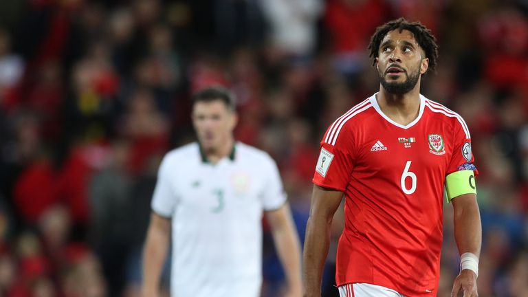 Wales captain Ashley Williams looks dejected after they miss out on World Cup 2018 qualification