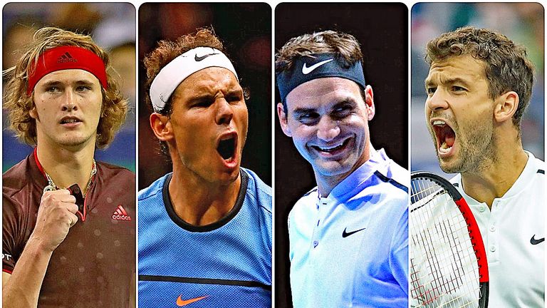 Alexander Zverev, Rafael Nadal, Roger Federer and Gigor Dimitrov - ATP Finals London 2017