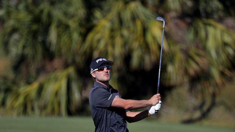 Austin Cook plays a shot during the final round of The RSM Classic