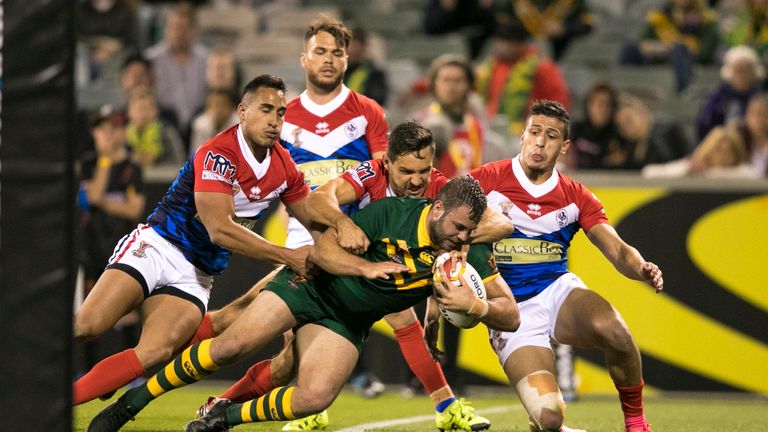 Wade Graham bagged a first half hat-trick for the Kangaroos