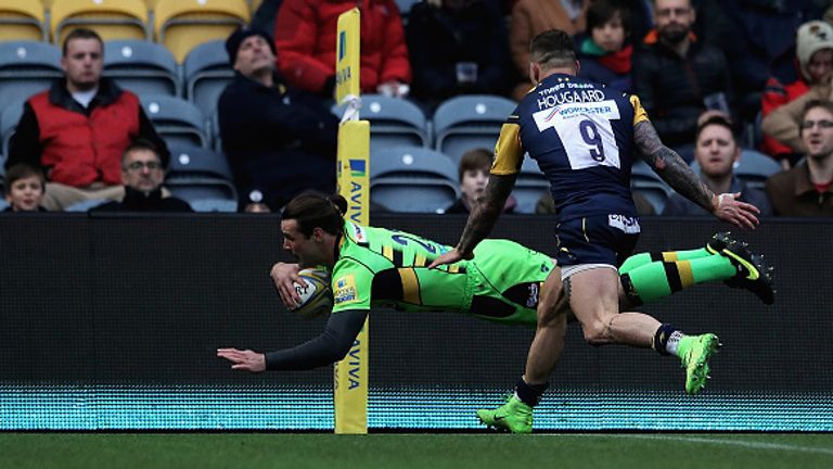 Ben Foden of Northampton Saints crossed the whitewash for one of his side's two tries 