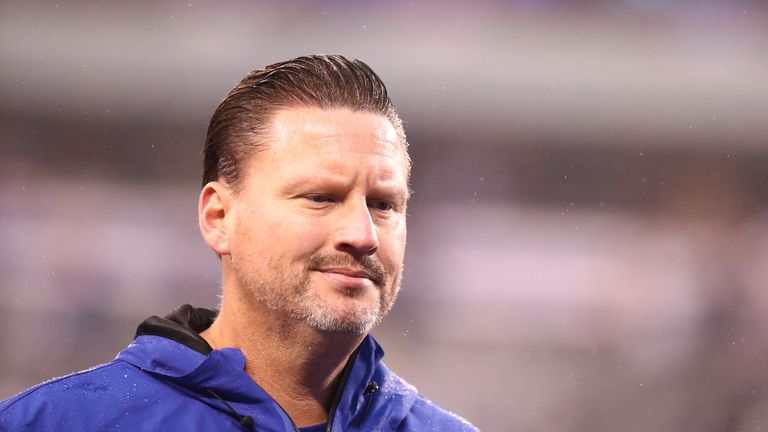 Head coach Ben McAdoo of the New York Giants looks on after a 51-17 loss against the Los Angeles Rams