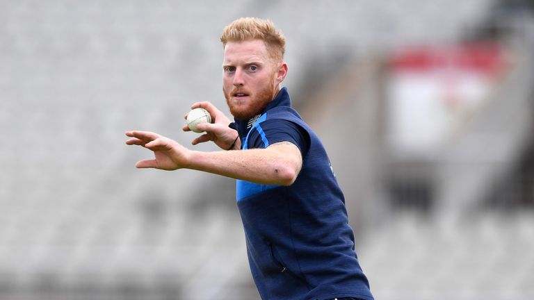 England player Ben Stokes in action during England nets session