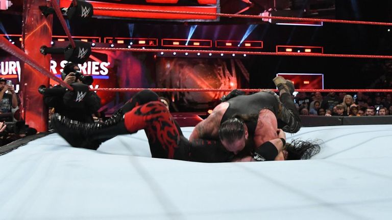 Braun Strowman put Kane through the ring with a running powerslam