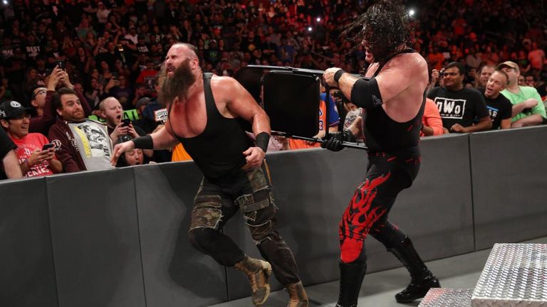 Kane returned to attack Braun Strowman