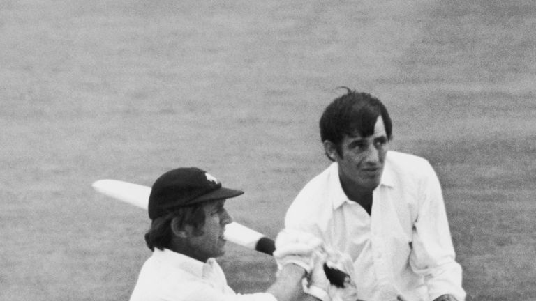 Kent and England cricketer Brian Luckhurst (1939 - 2005) sweeps a ball from J. F. Steele to the boundary during a Kent versus Leicester match at Canterbury
