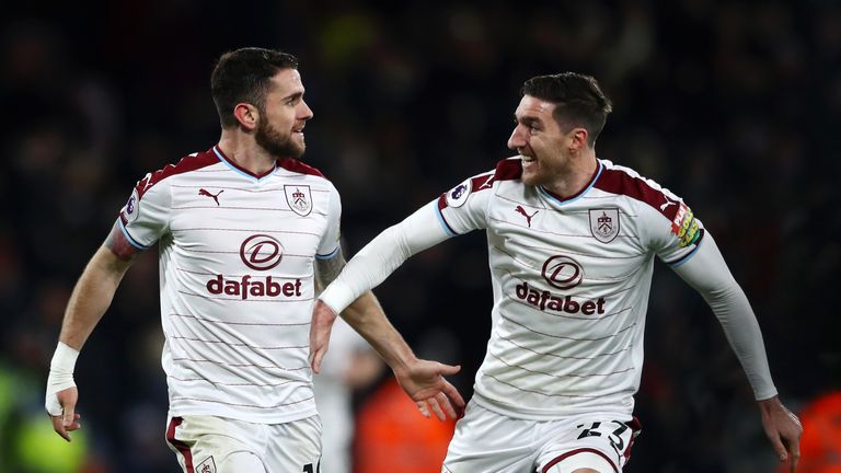 Robbie Brady celebrates Burnley's second